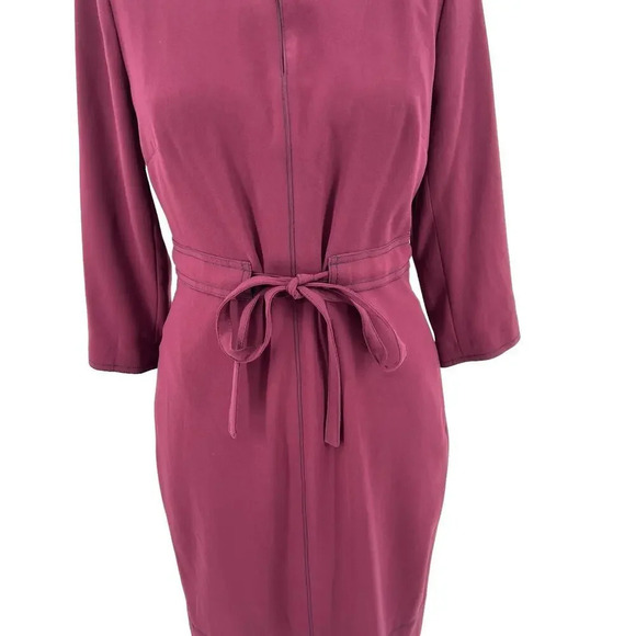 Boden Addie Burgundy Tie Waist Dress Size US 6R - Picture 5 of 13